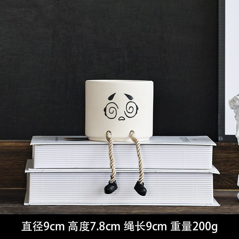 隆利陶瓷花盆摆件家居装饰多肉花盆园艺创意生态盆绿植吊脚表情盆,鲜花速递/花卉仿真/绿植园艺,育苗盘/营养钵,淘宝优惠券,粉丝福利购,淘宝优惠卷