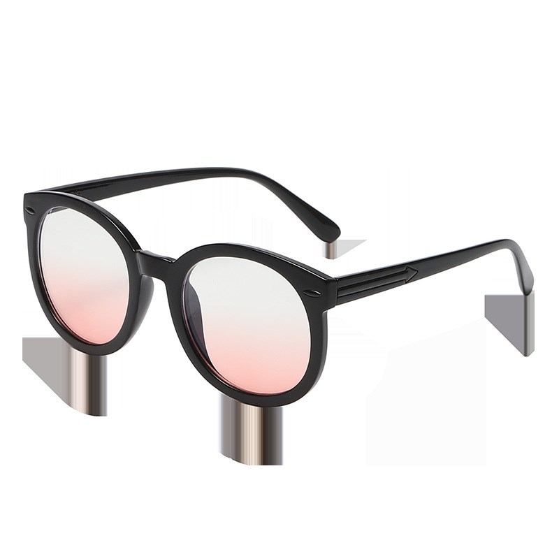 黑框防蓝光眼镜透明可配近视眼镜架女复古米钉圆形箭头平光镜