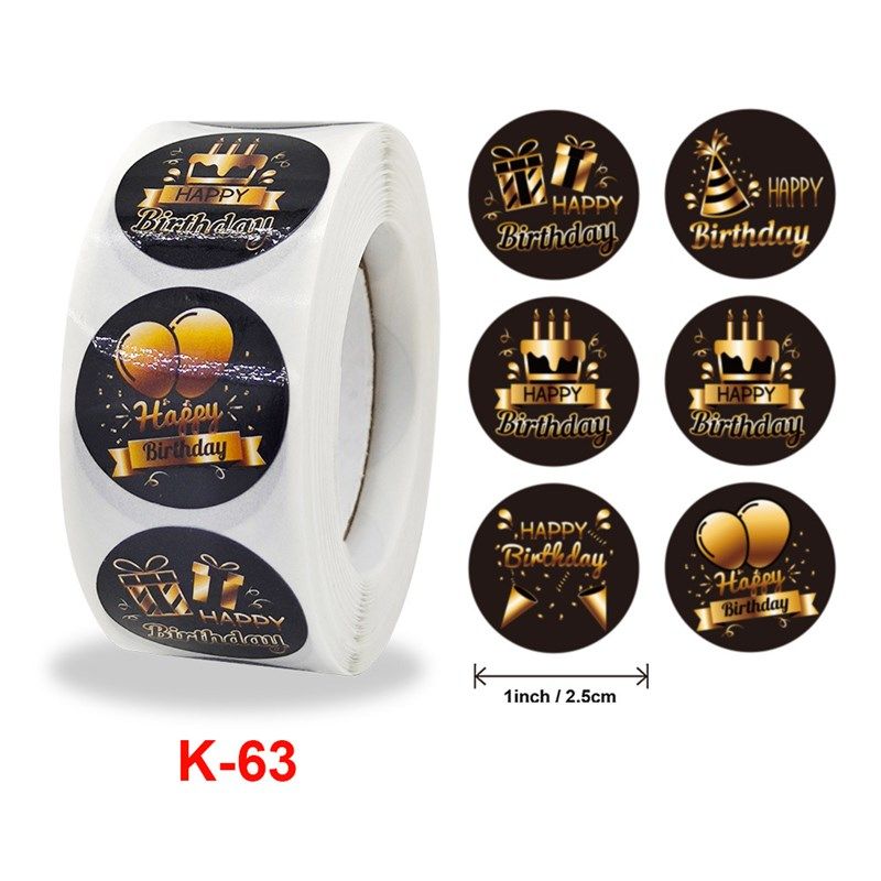 新款圆形生日贴纸儿童可爱生日派对礼物装饰商业装饰不干胶标签,包装,不干胶标签,淘宝优惠券,粉丝福利购,淘宝优惠卷