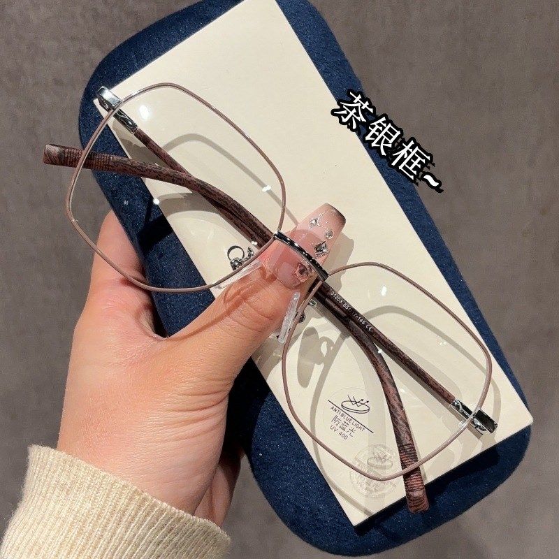 31203新款金属平光镜男复古光学眼镜架女防蓝光可配度数多边形