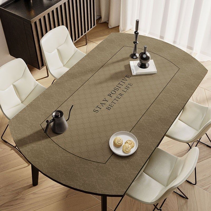 美式椭圆形桌布可伸缩圆桌防水防油防烫免洗高级感皮革餐桌垫子,居家布艺,桌椅脚套/桌脚垫,淘宝优惠券,粉丝福利购,淘宝优惠卷