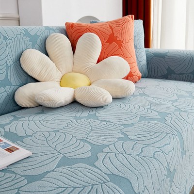 沙发套罩sofa cover双扶手纯色布艺沙发罩高克重羊羔绒