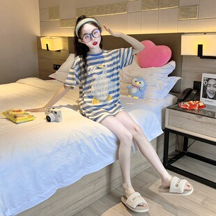 英国DHWA专柜儿童睡衣女孩2026新款初中生大童夏季薄款纯棉短袖女