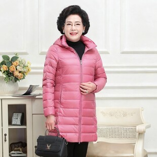 官网英国DHWA新款秋冬女士羽绒服中老年妈妈装中长款轻薄款保暖大
