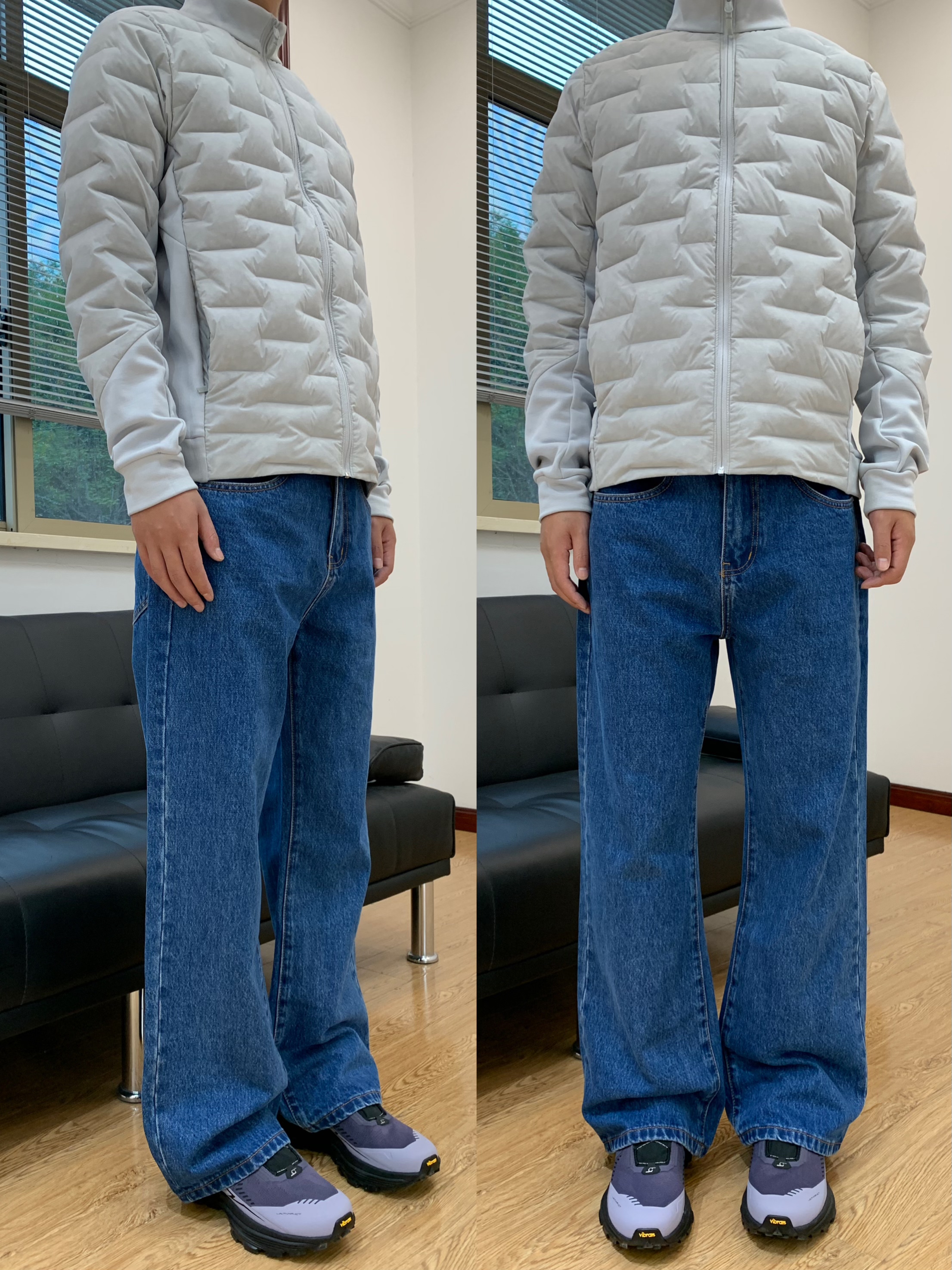 07QWER 秋冬复古水洗做旧牛仔裤男宽松直筒阔腿拖地长裤子通勤女