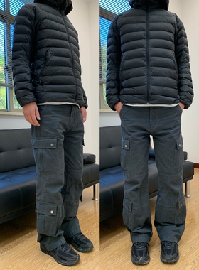 07QWER 秋季小众百搭多口袋工装裤潮情侣直筒休闲长裤纯棉痞帅风