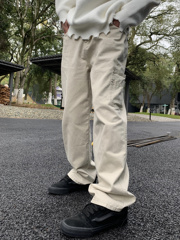 07QWER 四季通勤潮美式工装牛仔裤宽松直筒大口袋休闲裤