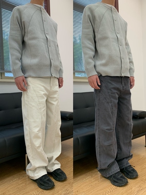 07QWER 春夏水洗纯棉做旧拼接休闲裤潮流百搭情侣通勤运动拖地长