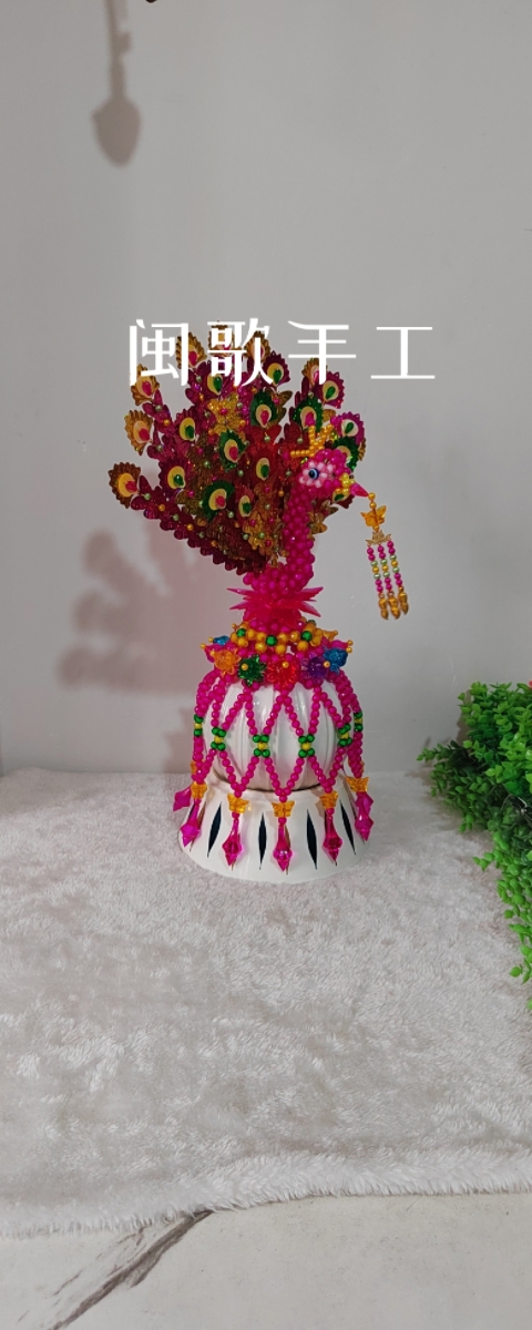 手工串珠手工DIY南方拜佛拜妈祖串珠孔雀凤凰花朵材料送视频爆款