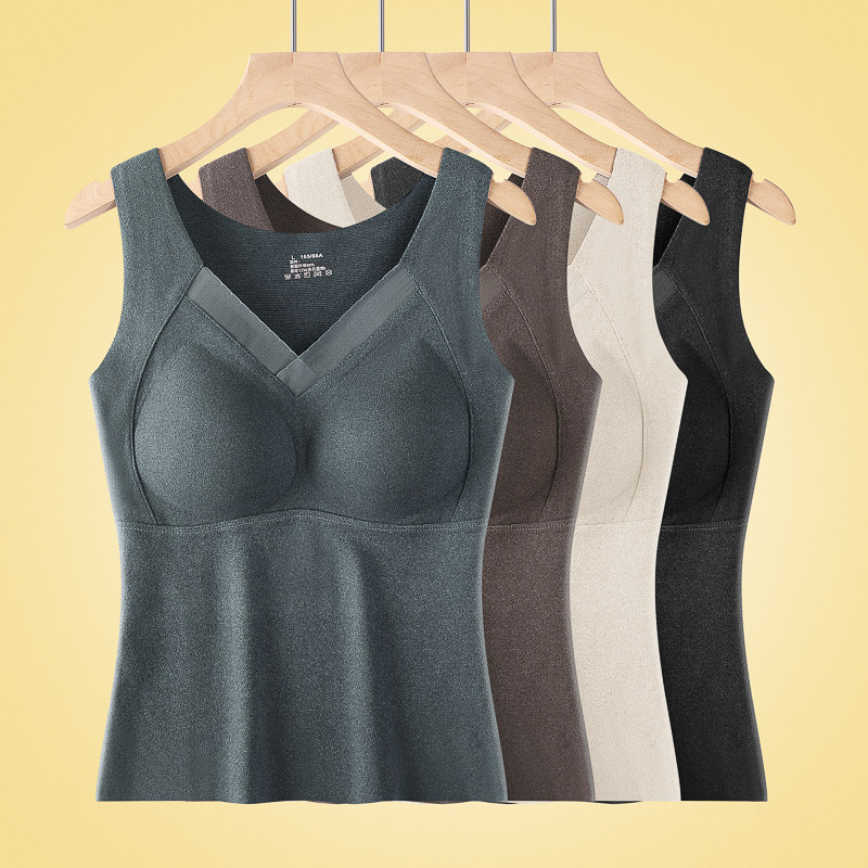 石墨烯保暖背心女带胸垫免穿文胸秋冬加绒打底衫修身无痕保暖内衣,女士内衣/男士内衣/家居服,保暖背心,淘宝优惠券,粉丝福利购,淘宝优惠卷