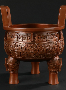 紫铜仿古克鼎工艺品家居摆件商务开业礼品纯铜办公室鼎盛