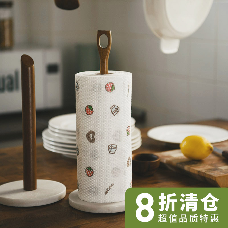 北欧厨房餐巾纸卷筒大理石收纳座