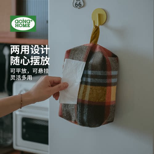 复古布艺纸巾套摸起来很舒服