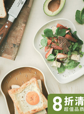 GOING HOME吐司面包陶瓷盘子创意一人食日式甜品点心蛋糕早餐烤盘