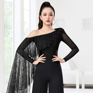 丹宝罗新款摩登舞上衣女士高端大气上档次交谊舞服拉丁舞连体衣