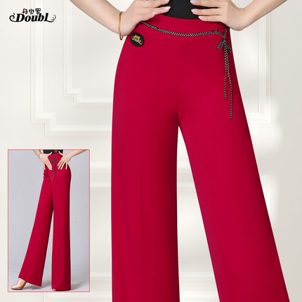 丹宝罗夏季新款拉丁舞裤时尚中国结黑色舞蹈裤显瘦女广场舞练功裤