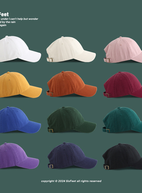 软顶大头围日系棒球帽男女百搭弯檐水洗棉加宽加大码鸭舌帽显脸小