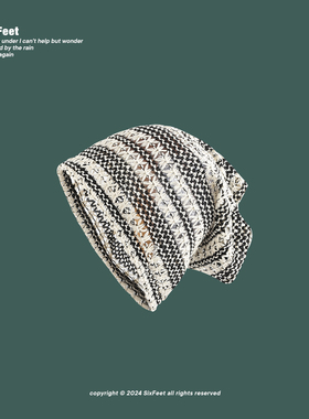 SixFeet镂空透气包头帽初秋文艺复古大头围百搭堆堆帽显脸小帽子