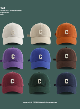 SixFeet日系刺绣韩版棒球帽韩版男女四季百搭鸭舌帽显脸小大头围