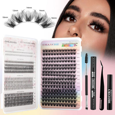 Single cluster false eyelashes thick C-curve单簇假睫毛浓密C