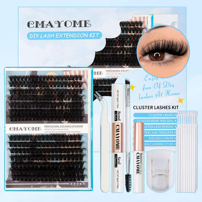 266 clusters of D-curved fake eyelashes 10-16mm DIY假睫毛