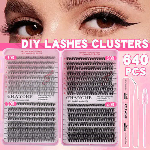 640 clusters of fake eyelashes 8-16mm DIY segmented D-curve
