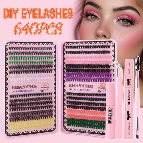 Color D-curve set 8-16mm DIY segmented eyelashes假睫毛套装