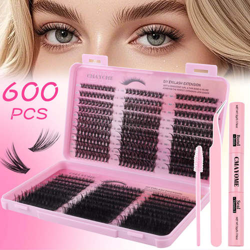 600 clusters of D-curved false eyelashes 8-16mm假睫毛分段
