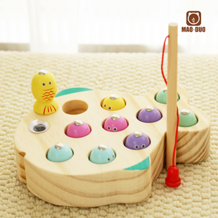 实木趣味钓鱼游戏儿童益智成长男女孩234岁早教亲子游戏抓鱼玩MY