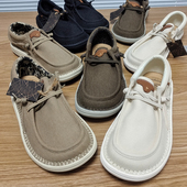 可遇不可求 加宽版 大方头宽脚鞋 外原 舒适一脚套懒人休闲帆布男鞋