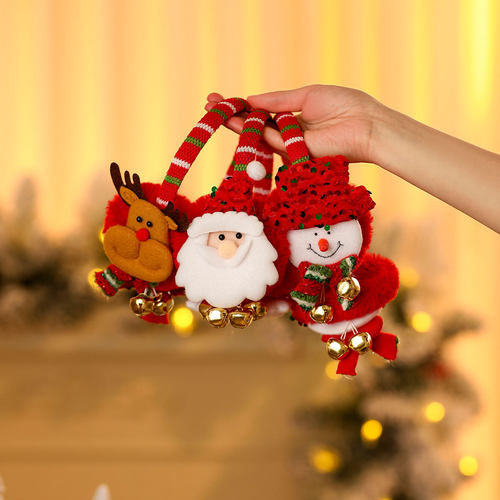 新款圣诞装饰品耳罩成人儿童派对装饰圣诞节卡通圣诞老人保暖耳套