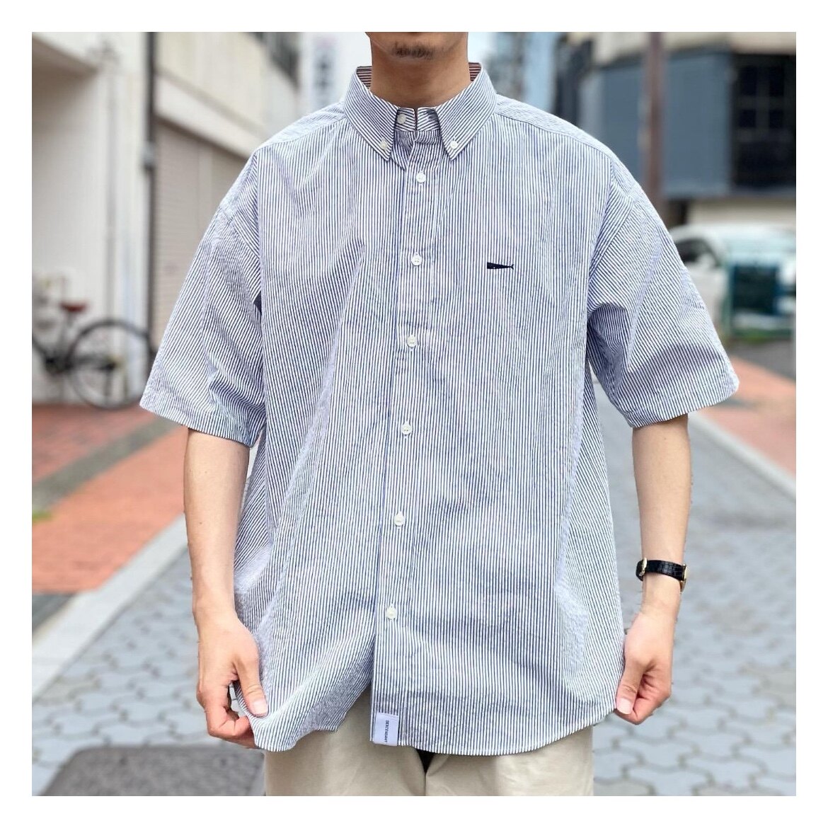 DCDT DESCENDAN TKENNEDY'S SEERSUCKER 牛津纺短袖条纹衬衫 22SS