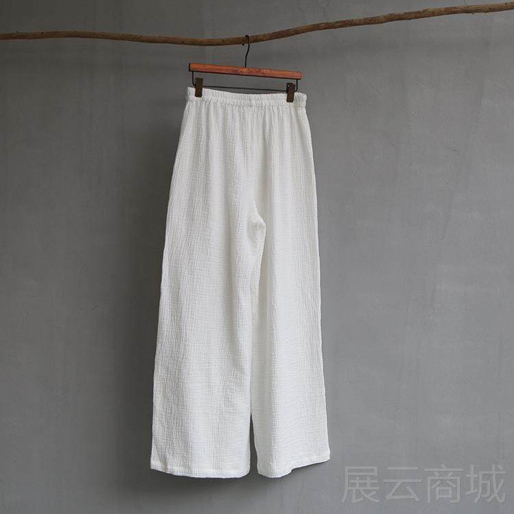 高档春秋女款棉麻中式交领系带古禅茶松服瑜太极伽文宽艺两件套七