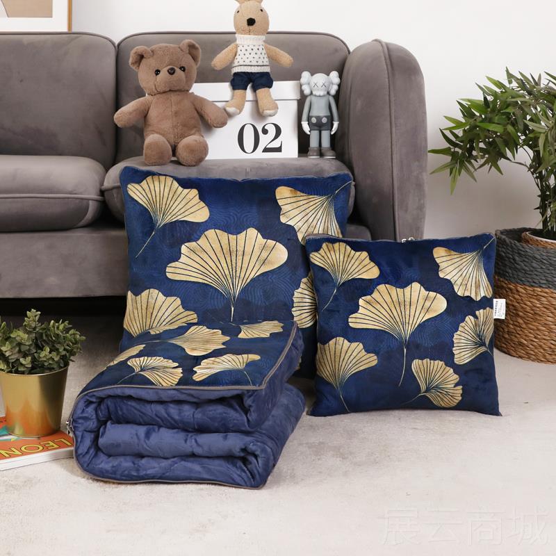 高档多功个性可爱汽车靠折叠抱枕子被两用加厚垫保暖能靠枕床头大