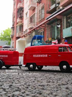 高档Motorm:ax124收大众1复古巴士面包仿真合金小汽车模型玩具藏