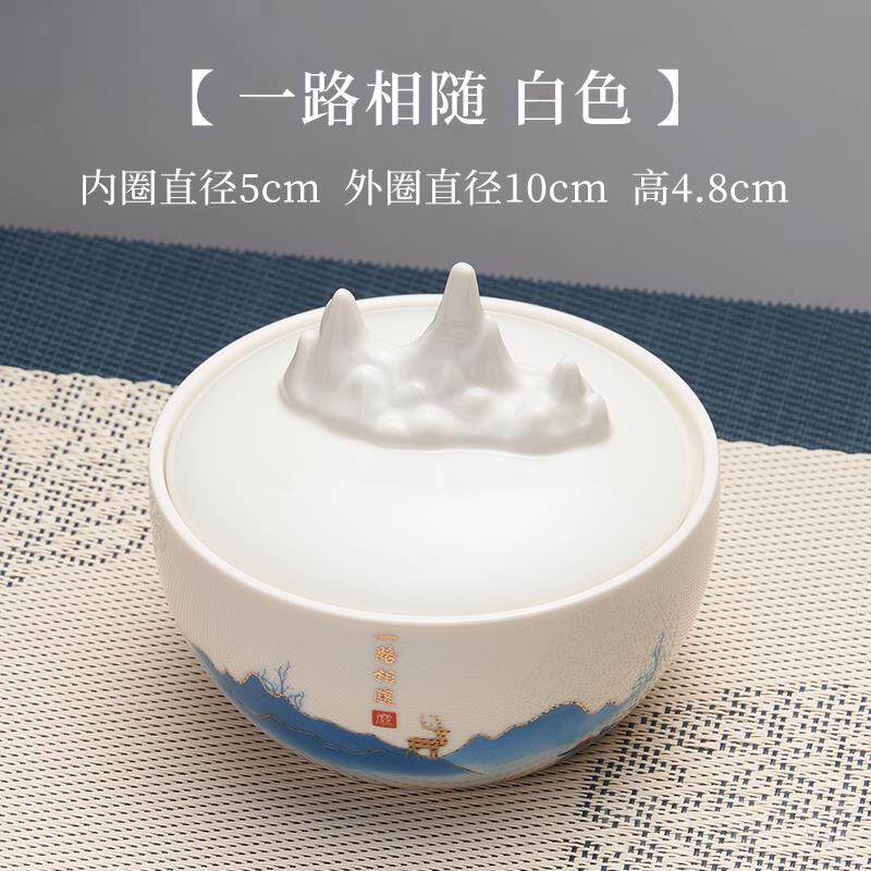 高档庆学堂带盖火法锅砚台陶墨瓷多功能墨池墨蝶笔架笔山搁笔缸保图片
