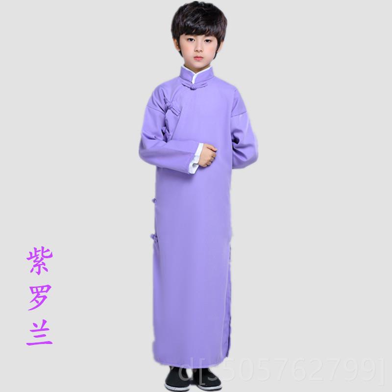 高档儿童相声服民国长衫长袍大童褂男古快装板民国学生装舞台演出