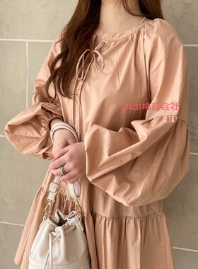 日单 chico 前后两穿 系带蝴蝶结 娃娃款蛋糕裙纯棉连衣裙