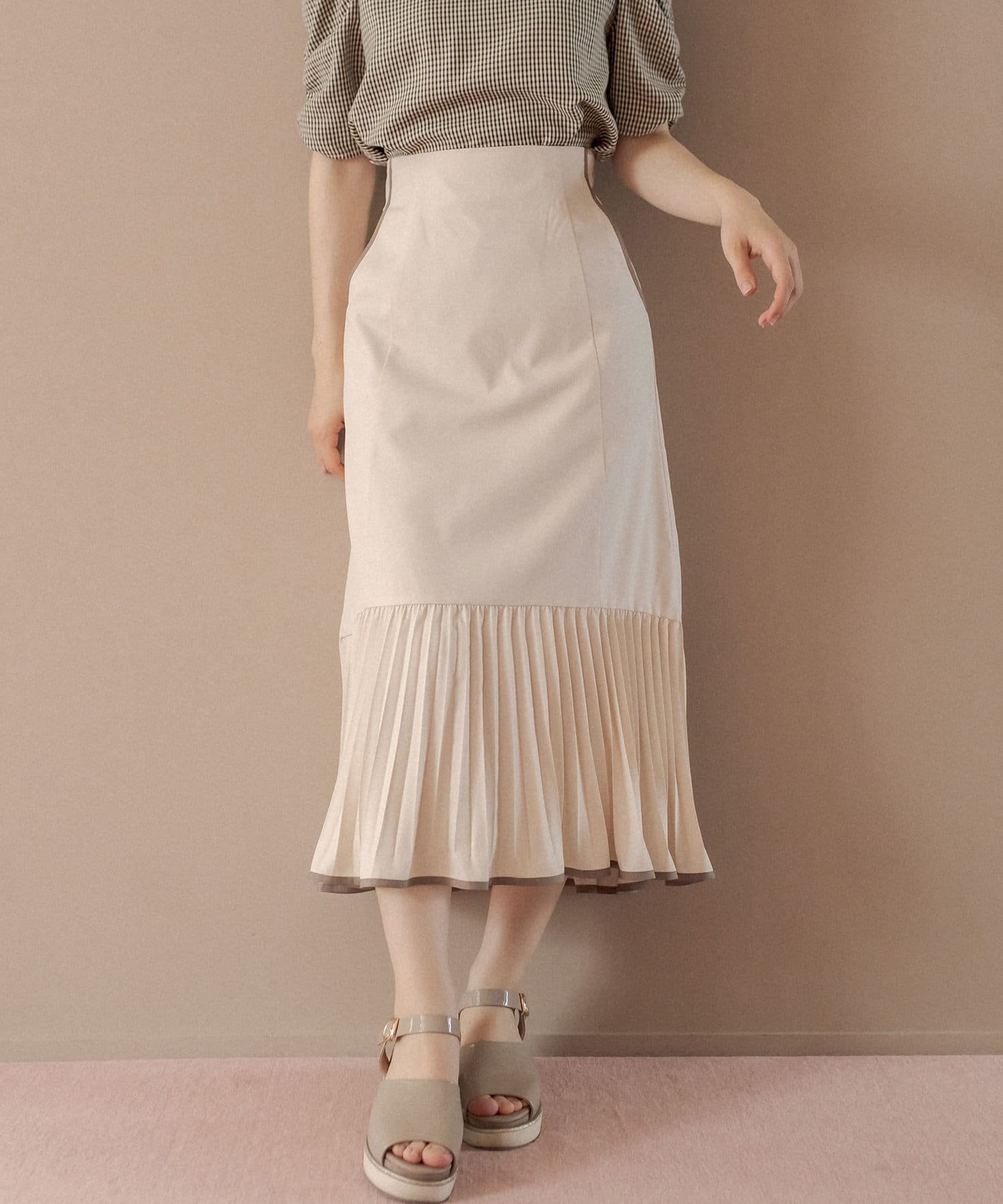 21 秋季新款 日单 高腰 下摆百褶 柔美 半身裙 人鱼裙