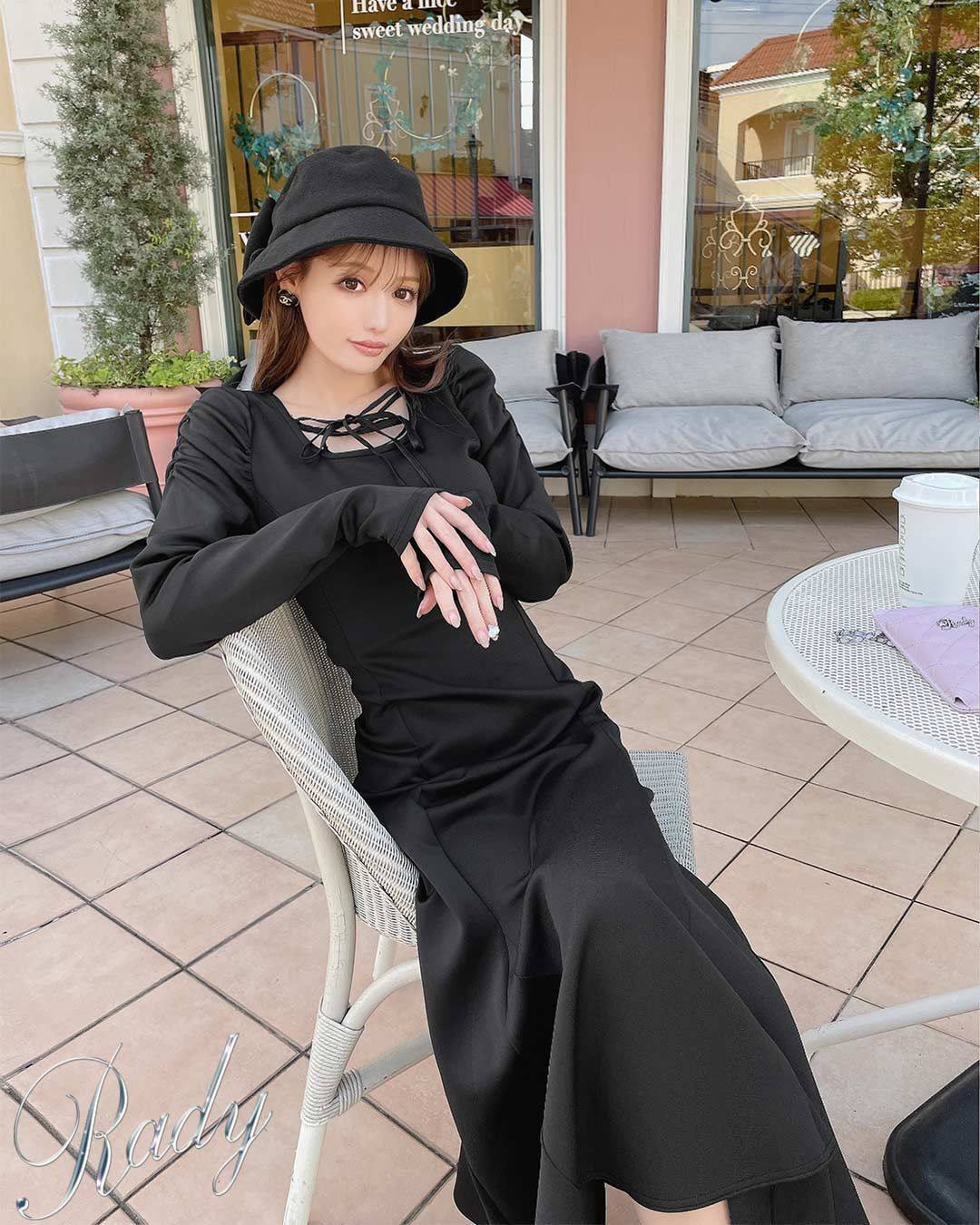 日单 新款 R家长款拼接 系带领口设计 显瘦 鱼尾连衣裙,女装/女士精品,连衣裙,淘宝优惠券,粉丝福利购,淘宝优惠卷