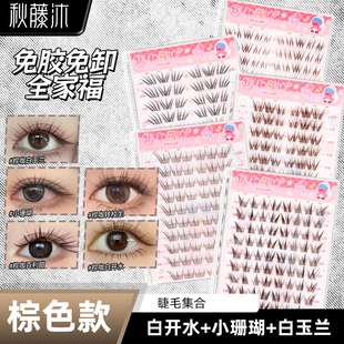 棕色白开水百利甜小珊瑚转校生白玉兰集合假睫毛棕咖色睫毛上镜