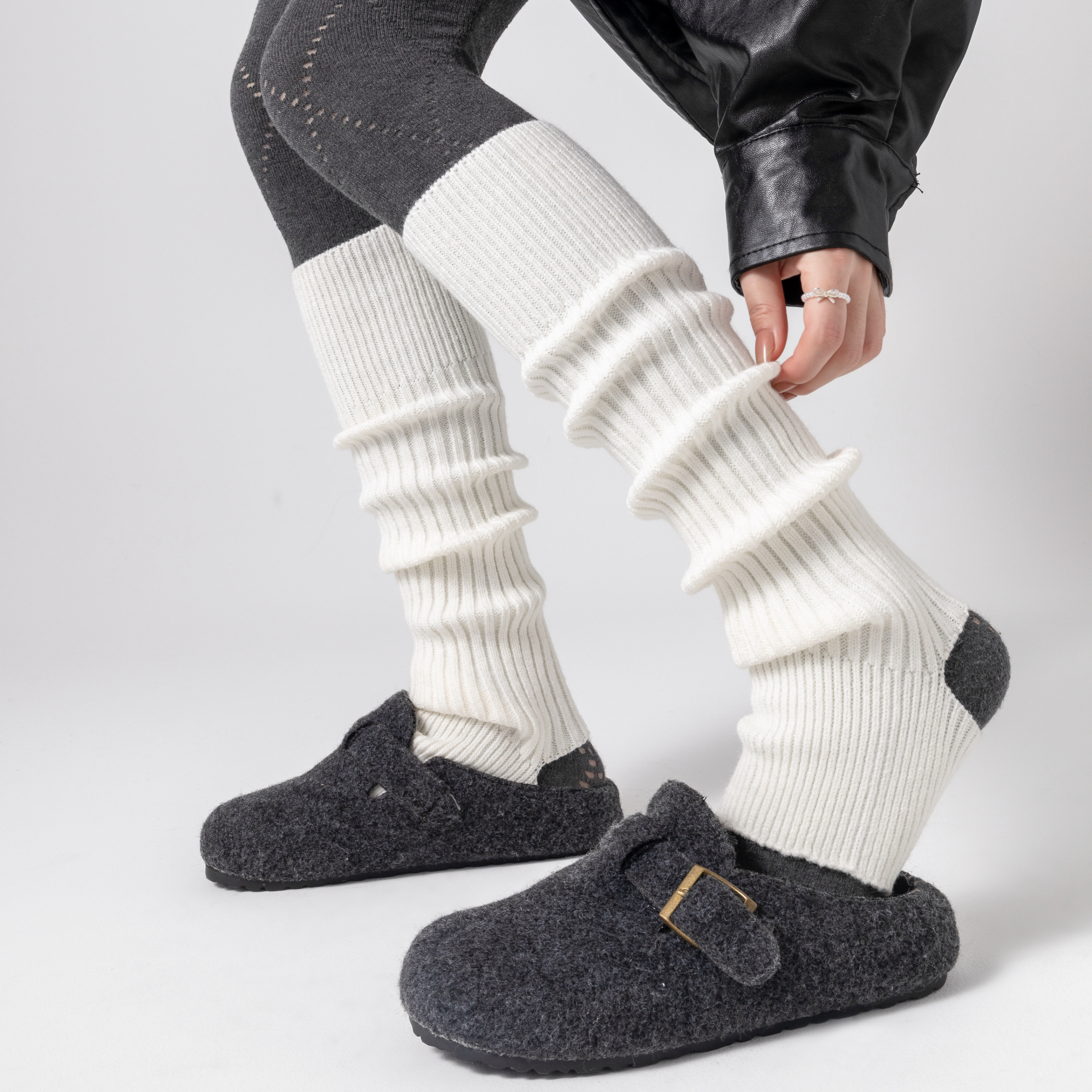 长筒踩脚腿套女款保暖加厚袜套