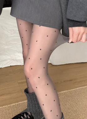 波点丝袜防勾丝连袜裤超薄0d高透jk白丝袜子女秋冬季打底裤袜黑丝
