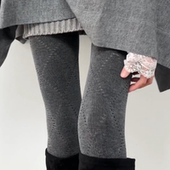 miu灰色菱形镂空打底裤 春秋外穿高弹不掉档打底袜纯色菱格连裤 袜