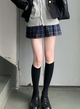 黑色压力小腿袜女jk夏季薄款显瘦天鹅绒长筒过膝春季中筒丝袜半筒