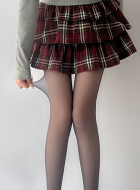 黑丝性感纯欲女春秋超薄高透丝袜隐形0d黑色光腿神器连裤袜子女夏