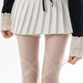 miu白色蕾丝丝袜秋冬薄款 连袜裤 纯欲性感白丝防勾丝打底袜芭蕾风