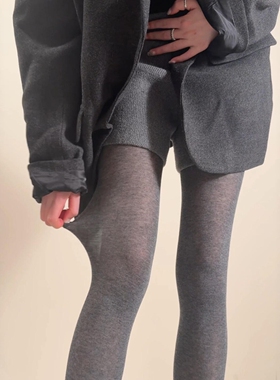 灰色微透连裤袜女秋冬格雷系显瘦外穿高级感秋冬高弹打底裤不掉档