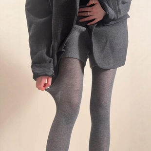 灰色微透连裤袜女秋冬格雷系显瘦外穿高级感秋冬高弹打底裤不掉档