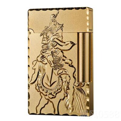 高档U正品DFAN大都梵关公打机 武财神招财手工雕刻刀关羽火关二爷